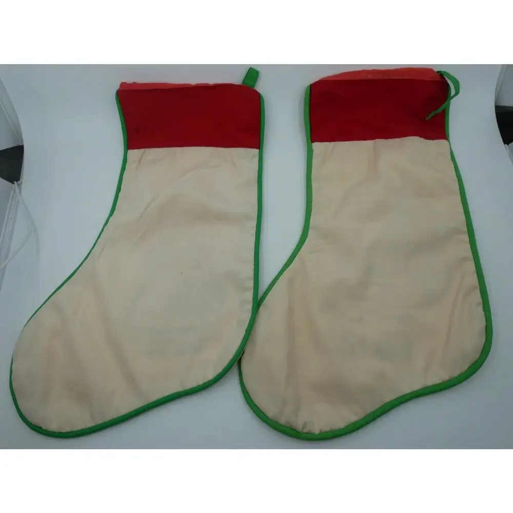 House of Hatten Joyce Miller Christmas Stockings Santa and Mrs. Claus Pair